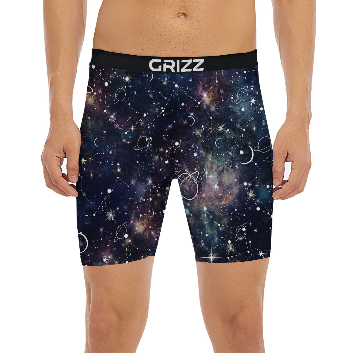 Space Constellation Galaxy Print Boxer Briefs