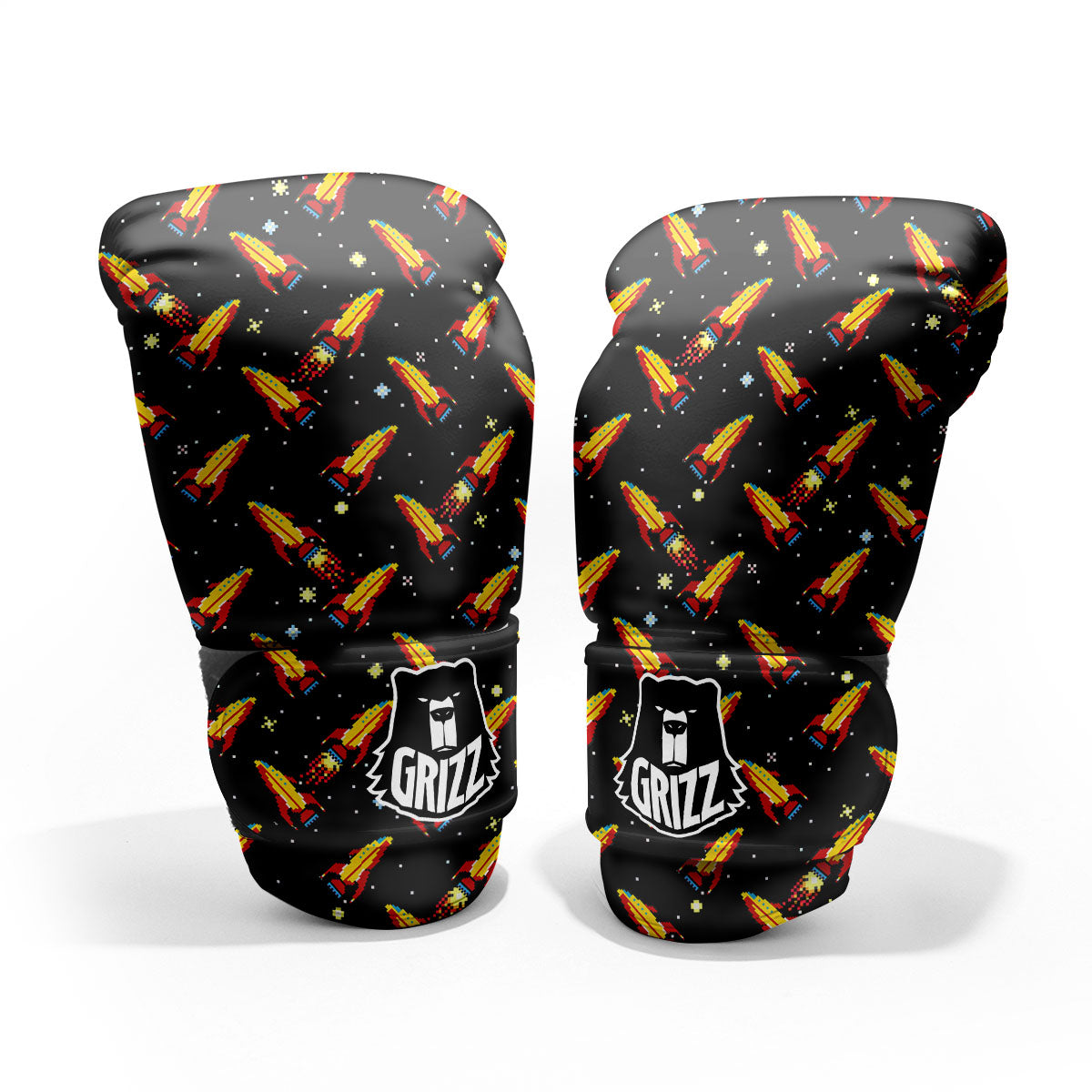 Spaceships Pixel Print Pattern Pro Boxing Glove