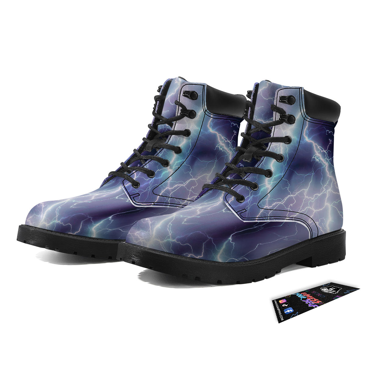 Spark Lightning Print Boots-grizzshop