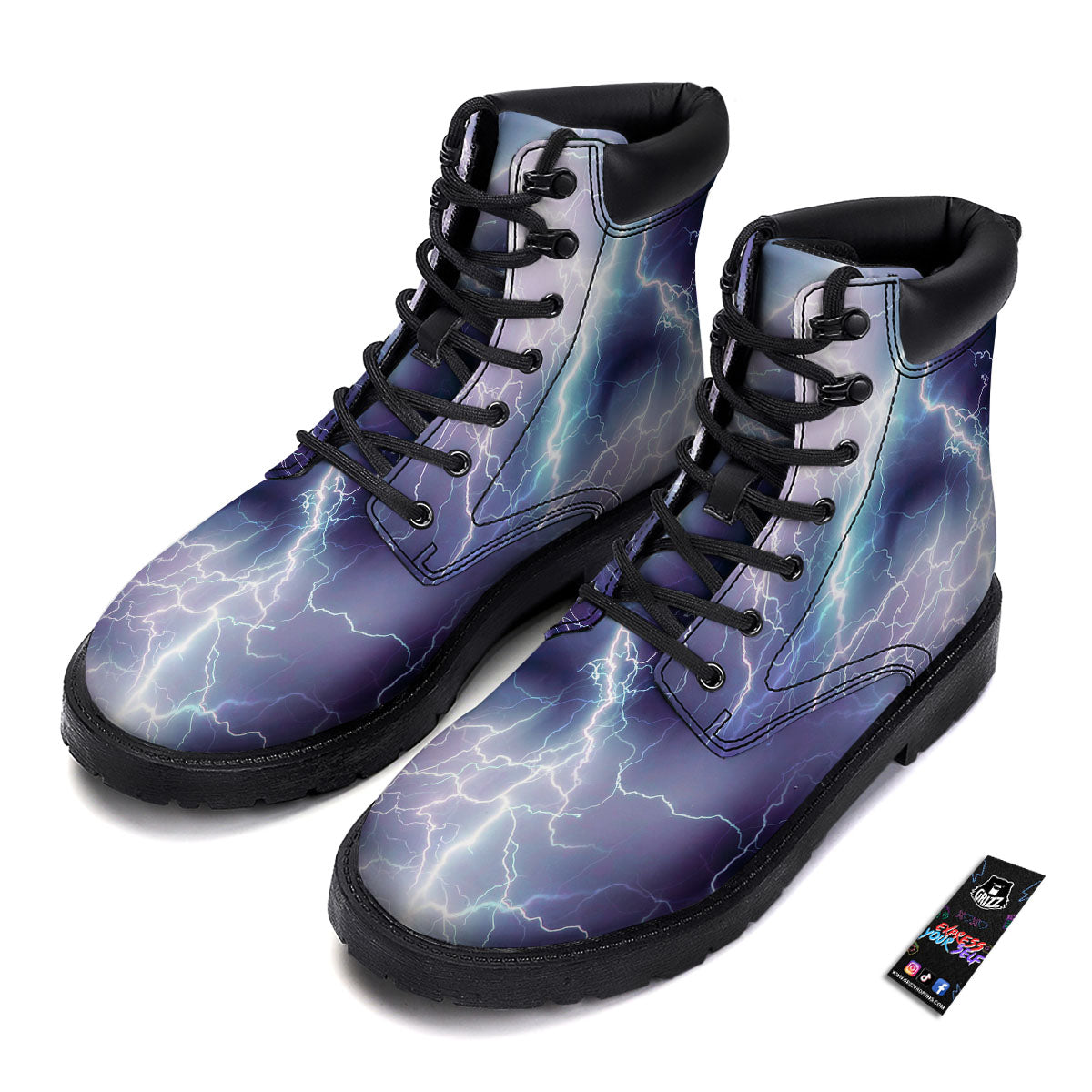 Spark Lightning Print Boots-grizzshop