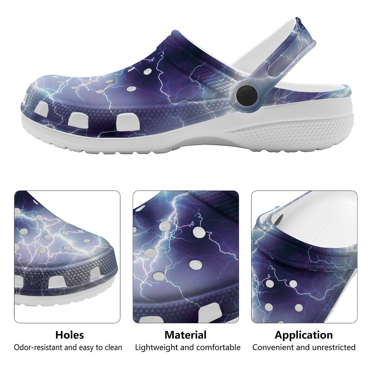 Spark Lightning Print Clog-grizzshop