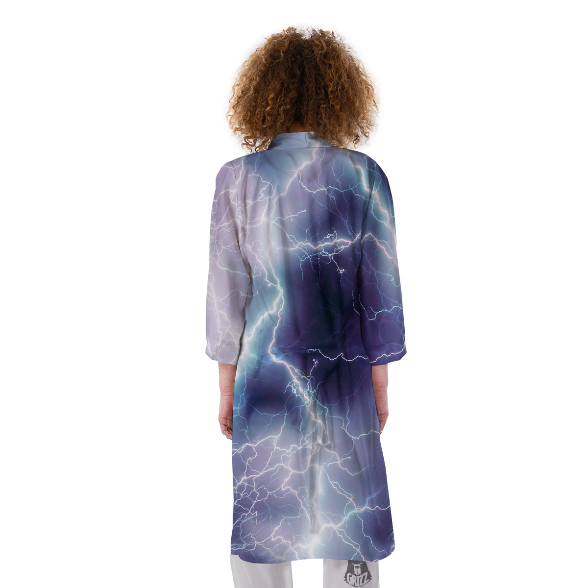 Spark Lightning Print Kimono-grizzshop
