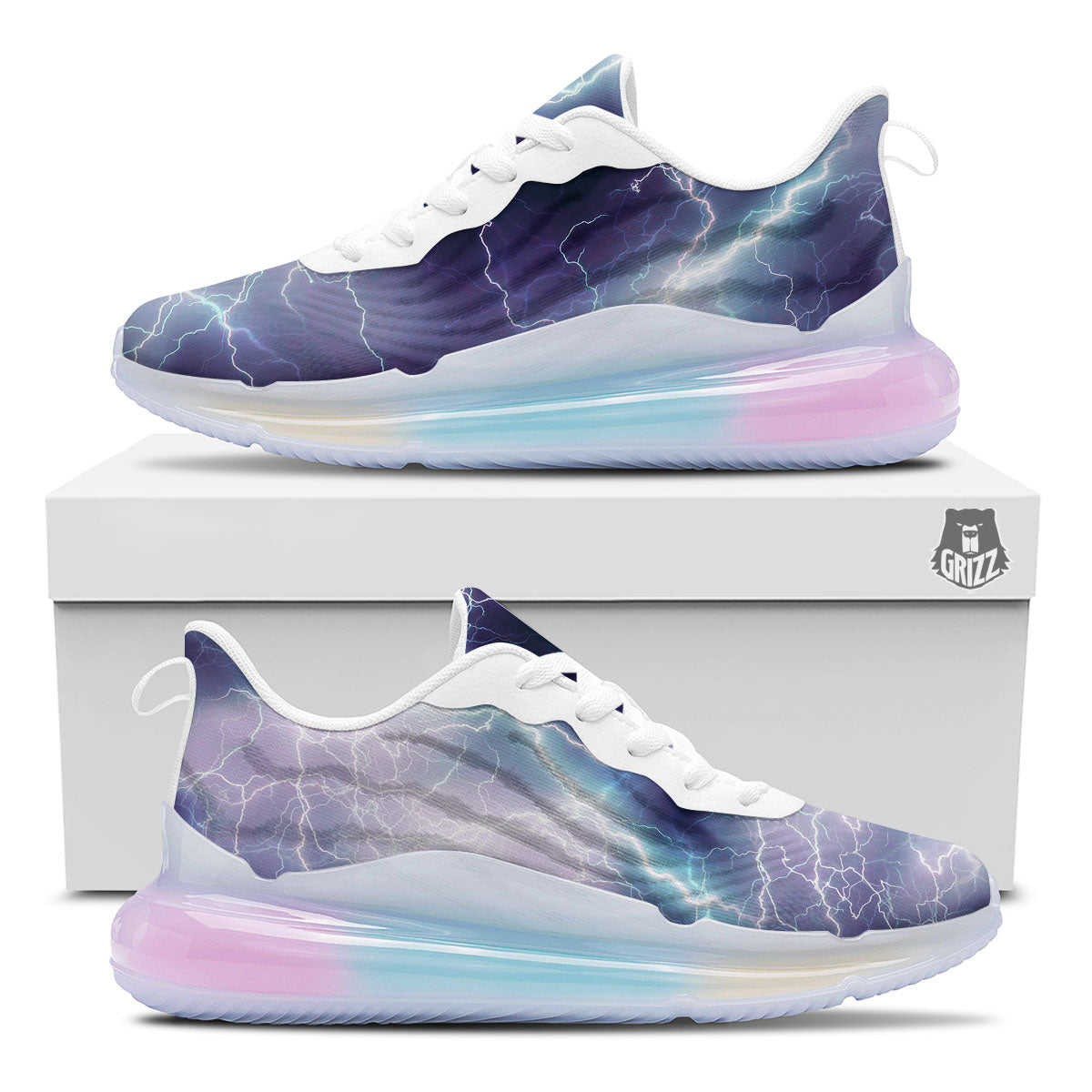 Spark Lightning Print Running Sneakers-grizzshop
