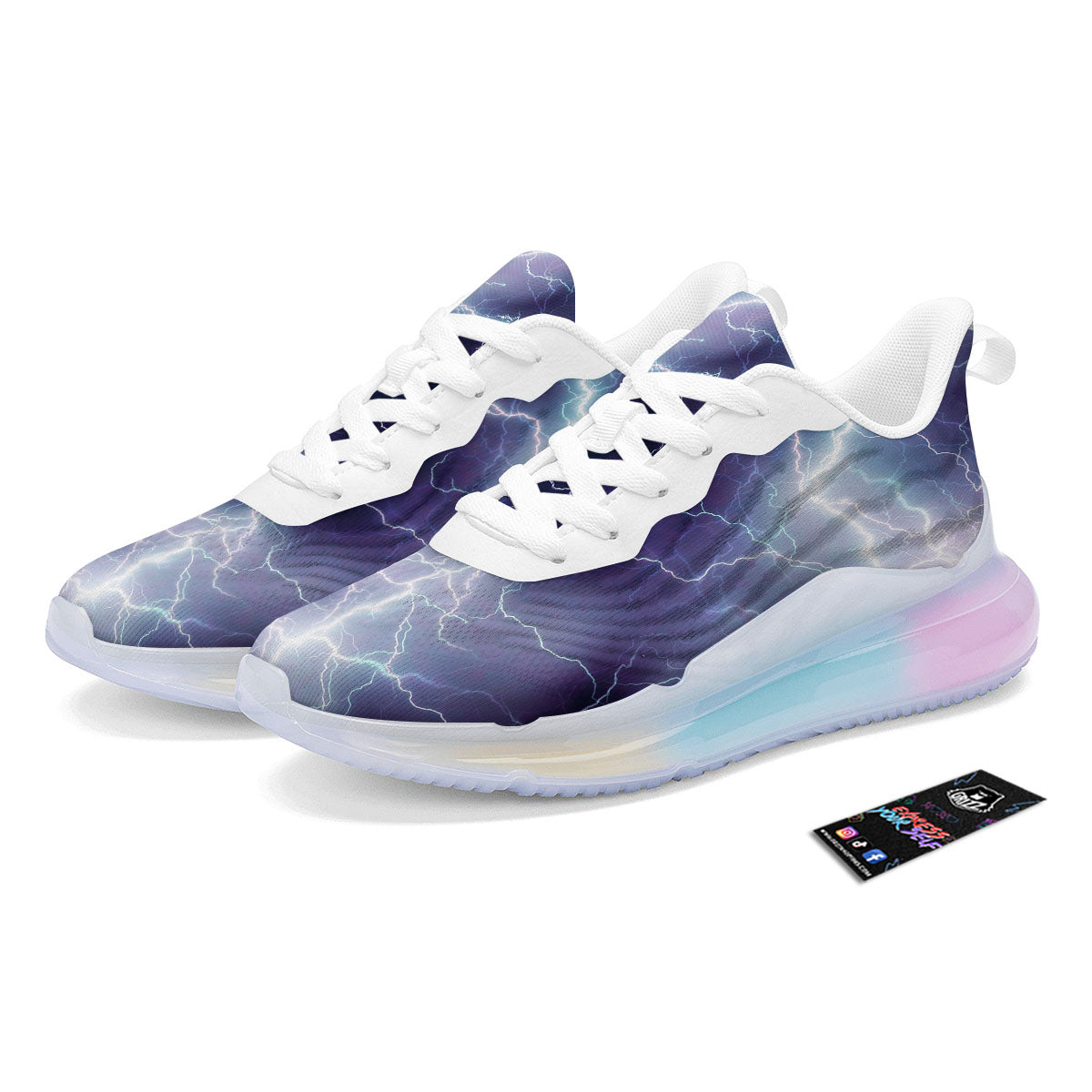 Spark Lightning Print Running Sneakers-grizzshop