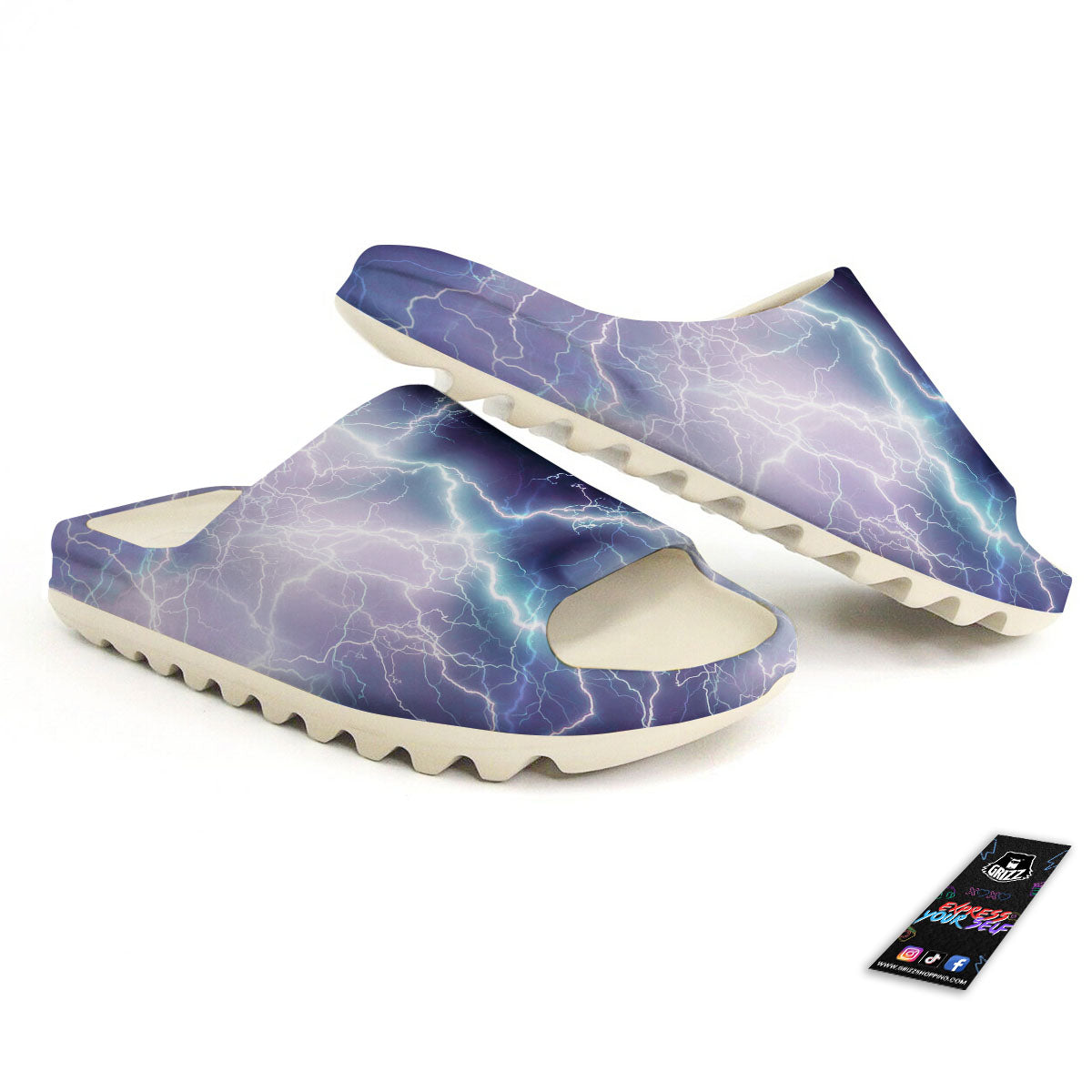 Spark Lightning Print Sandals-grizzshop