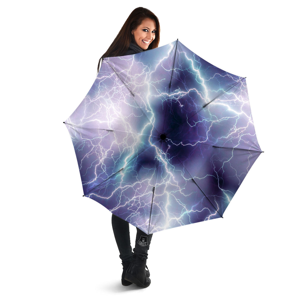 Spark Lightning Print Umbrella-grizzshop