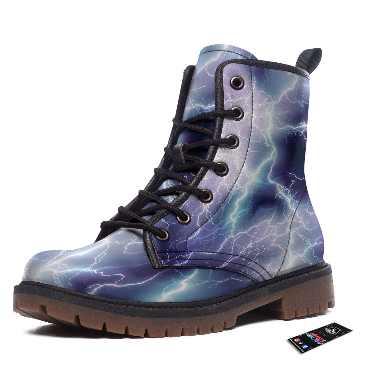 Spark Lightning Print Work Boots-grizzshop