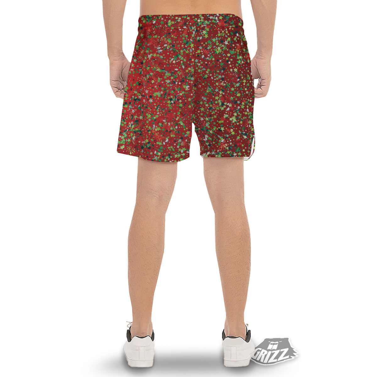 Sparkle Christmas Print Men's Gym Shorts-grizzshop