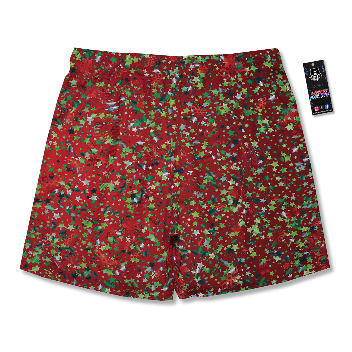 Sparkle Christmas Print Men's Running Shorts-grizzshop