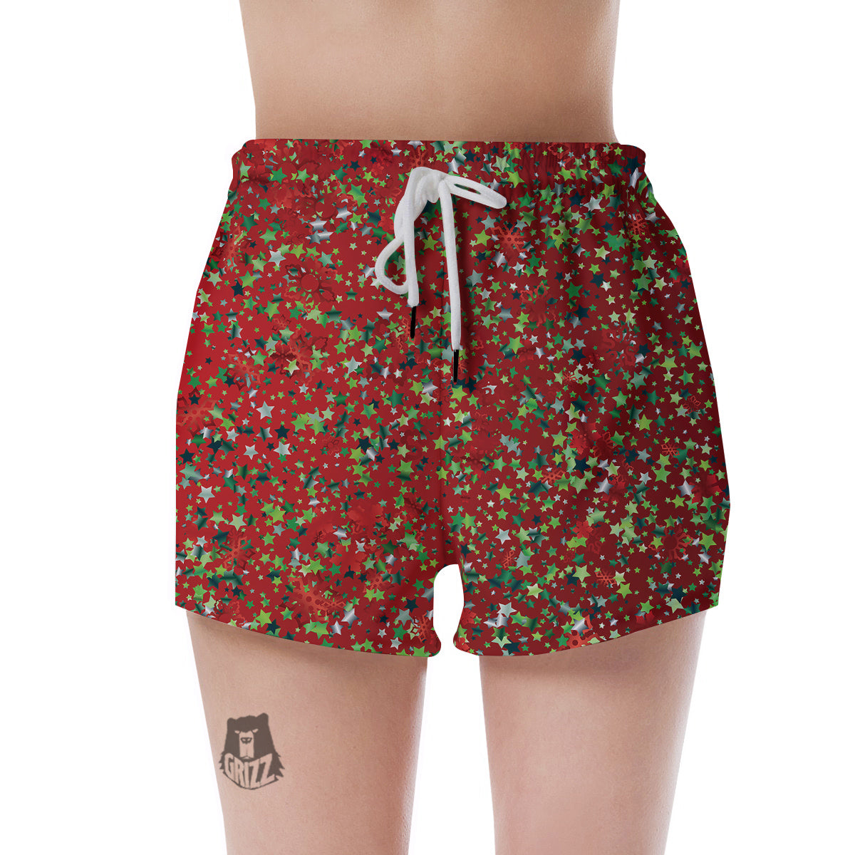 Sparkle Christmas Print Women's Shorts-grizzshop