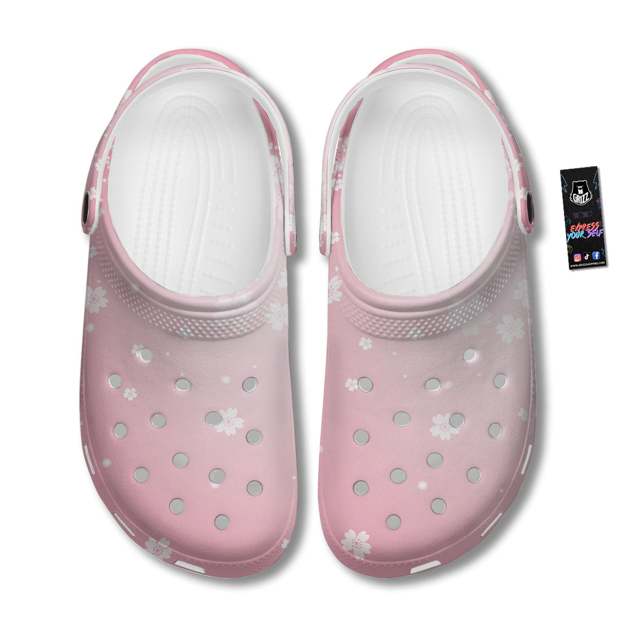 Sparkle Floral Print Clog-grizzshop