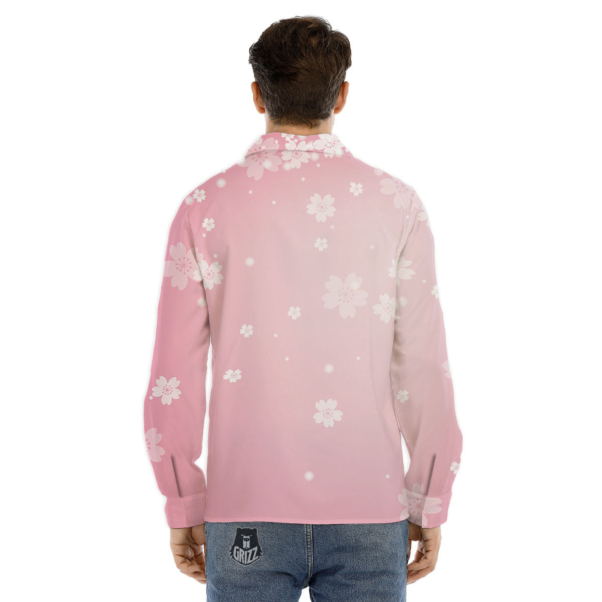 Sparkle Floral Print Men's Dress Shirts-grizzshop