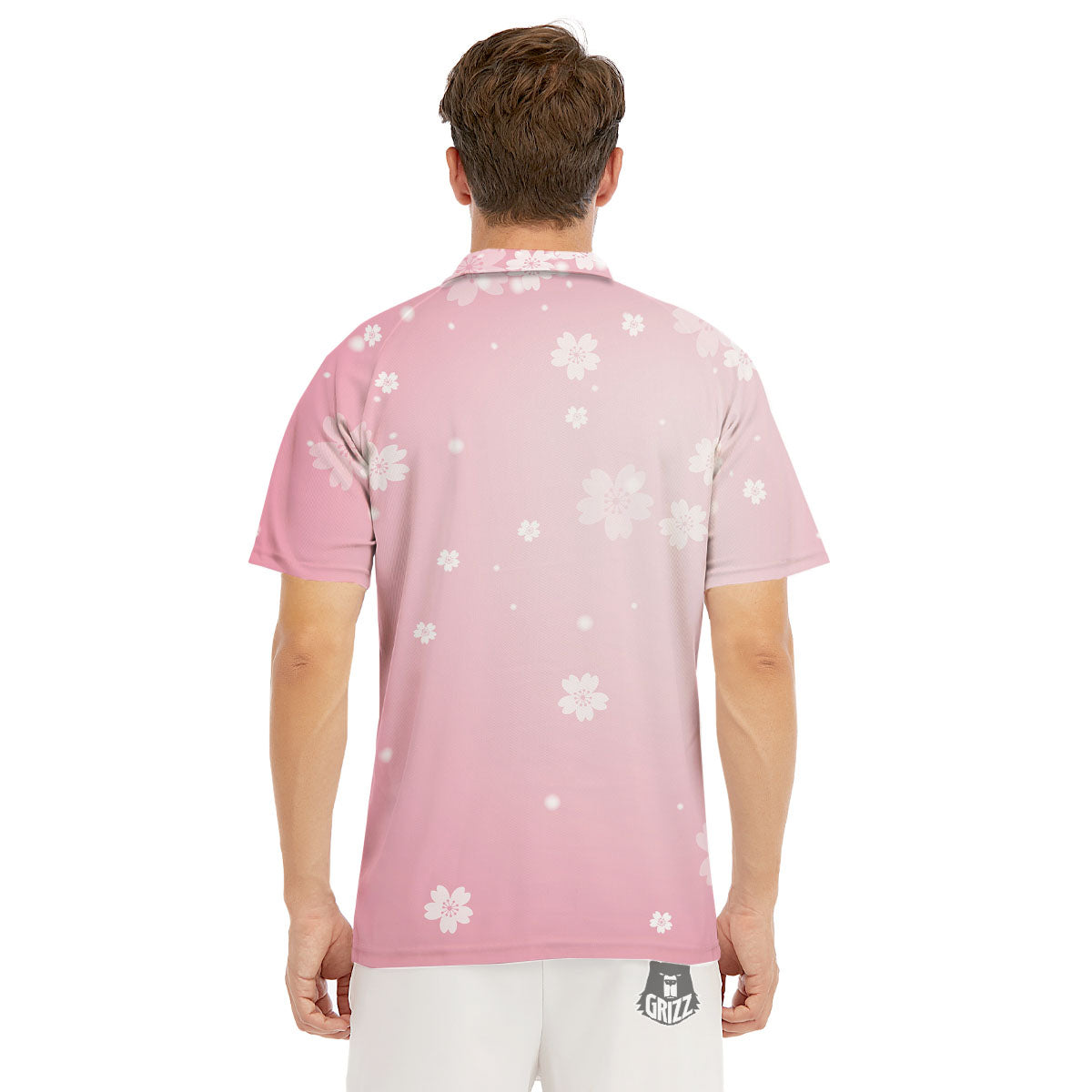 Sparkle Floral Print Men's Golf Shirts-grizzshop