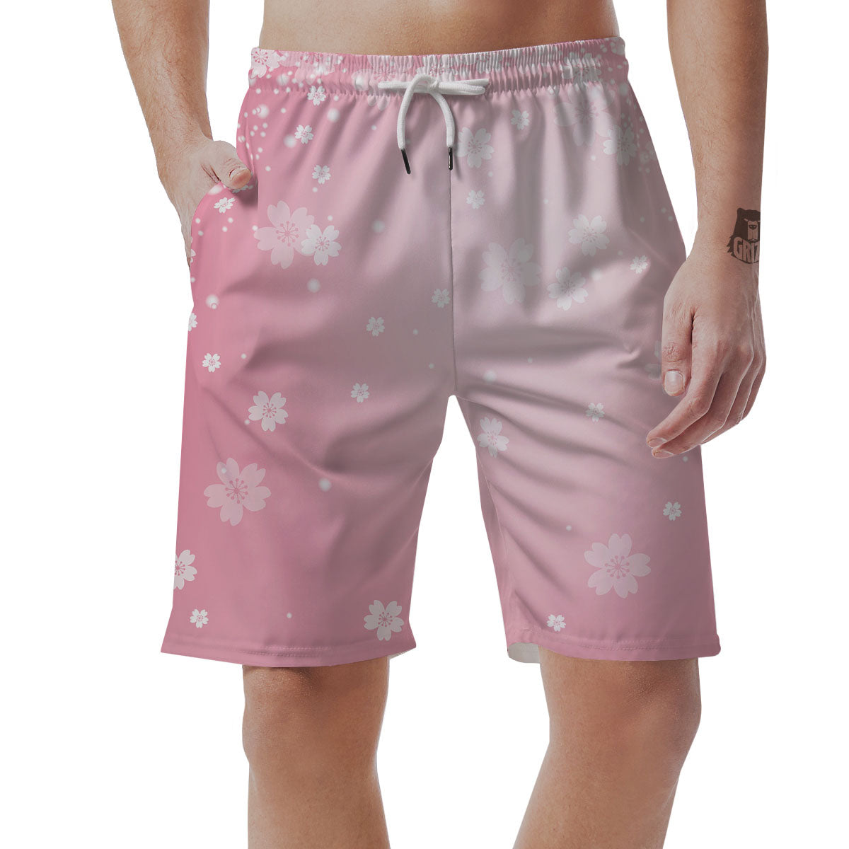 Sparkle Floral Print Men's Shorts-grizzshop