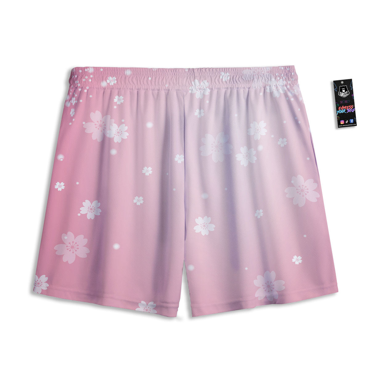 Sparkle Floral Print Mesh Shorts