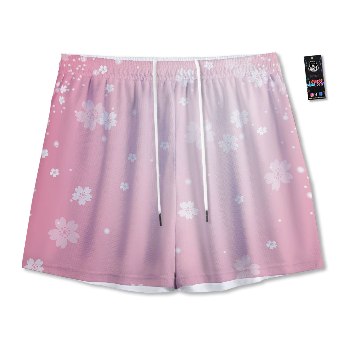 Sparkle Floral Print Mesh Shorts