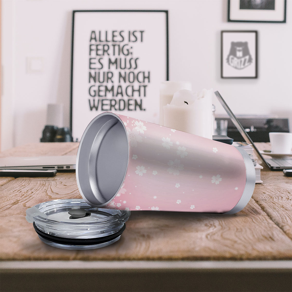 Sparkle Floral Print Tumbler-grizzshop