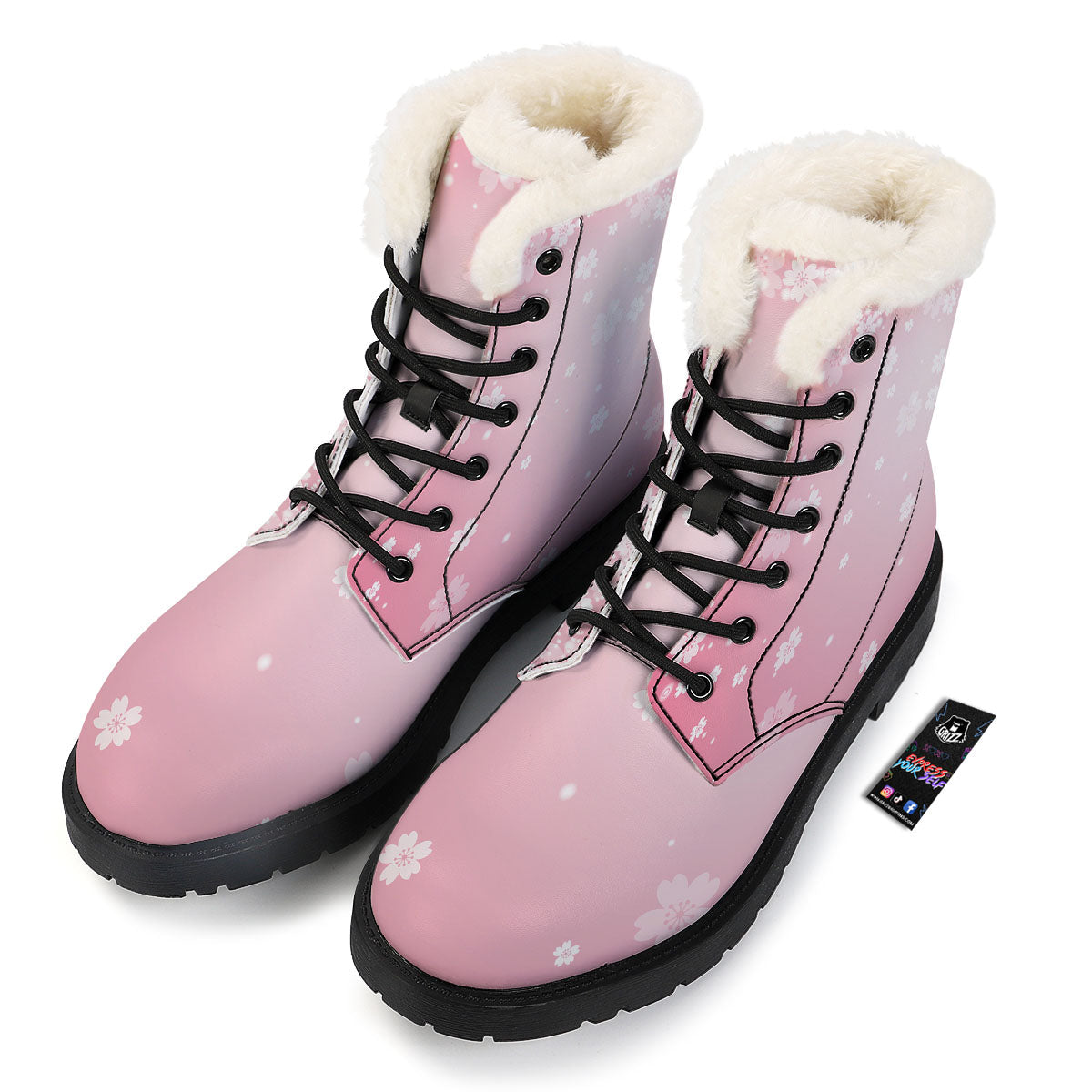 Sparkle Floral Print Winter Boots-grizzshop
