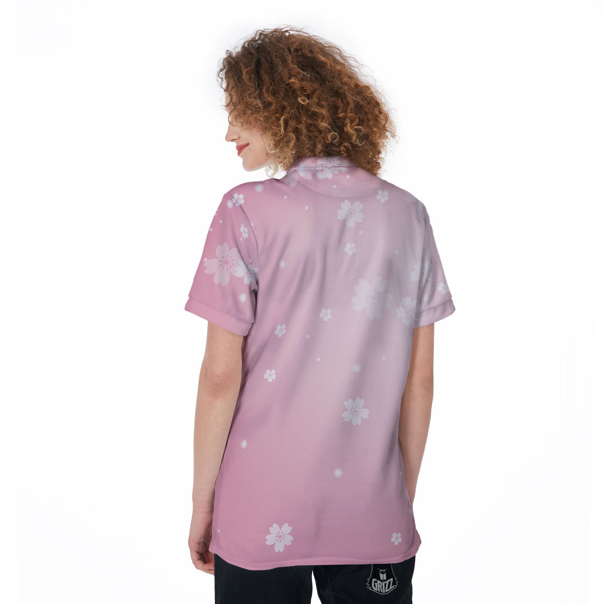 Sparkle Floral Print Women's Golf Shirts-grizzshop