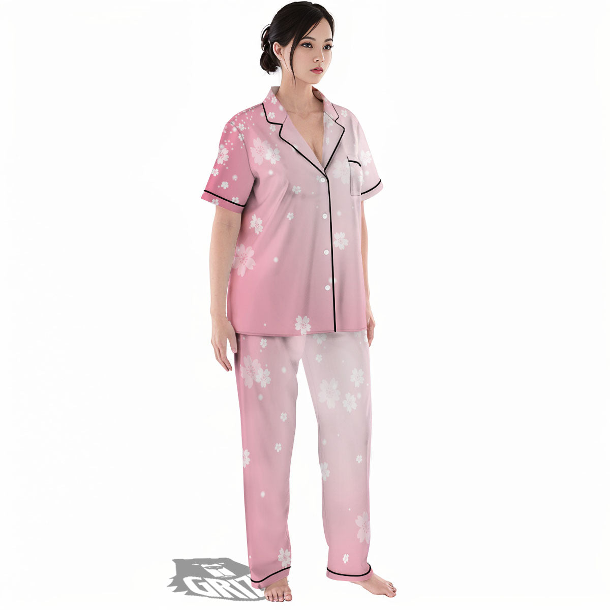 Sparkle Floral Print Women's Pajamas Set-grizzshop