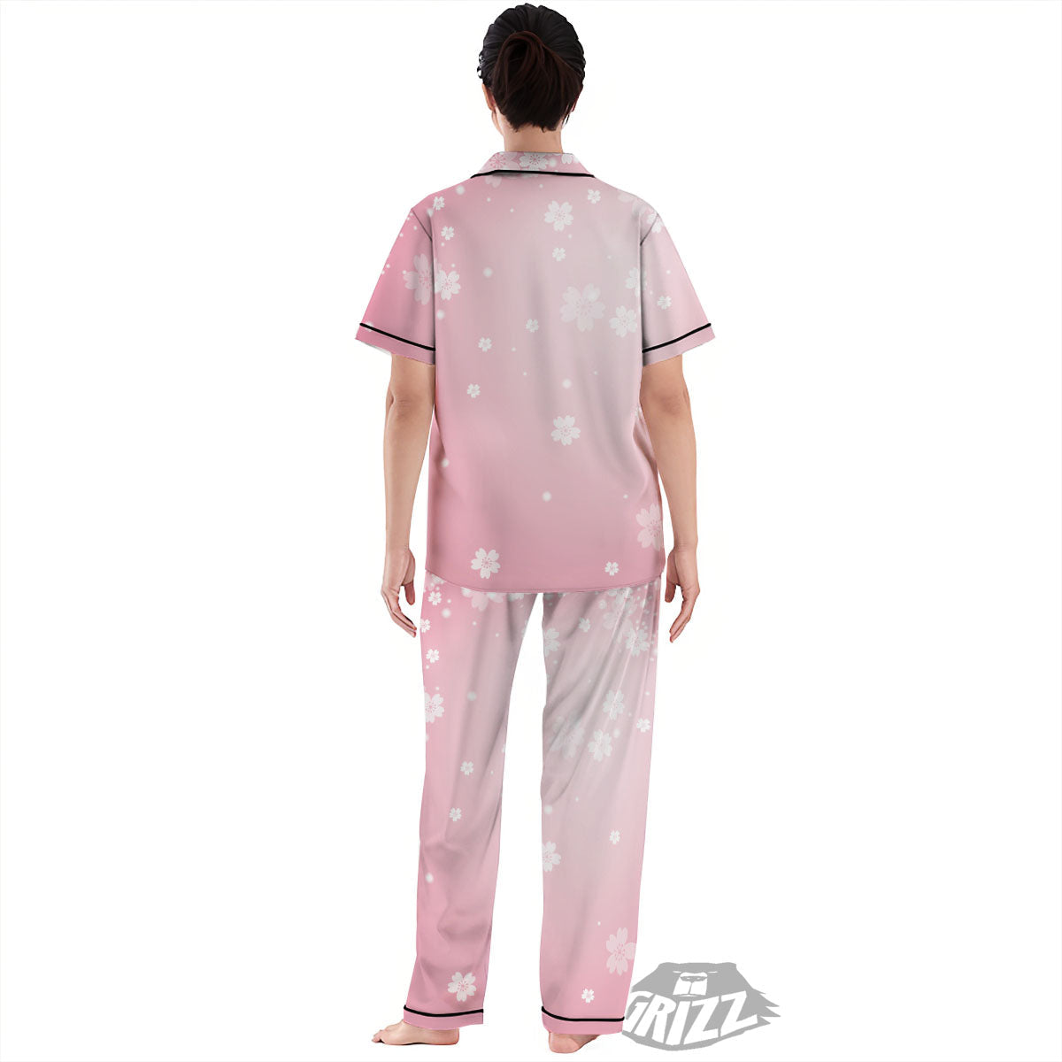 Sparkle Floral Print Women's Pajamas Set-grizzshop