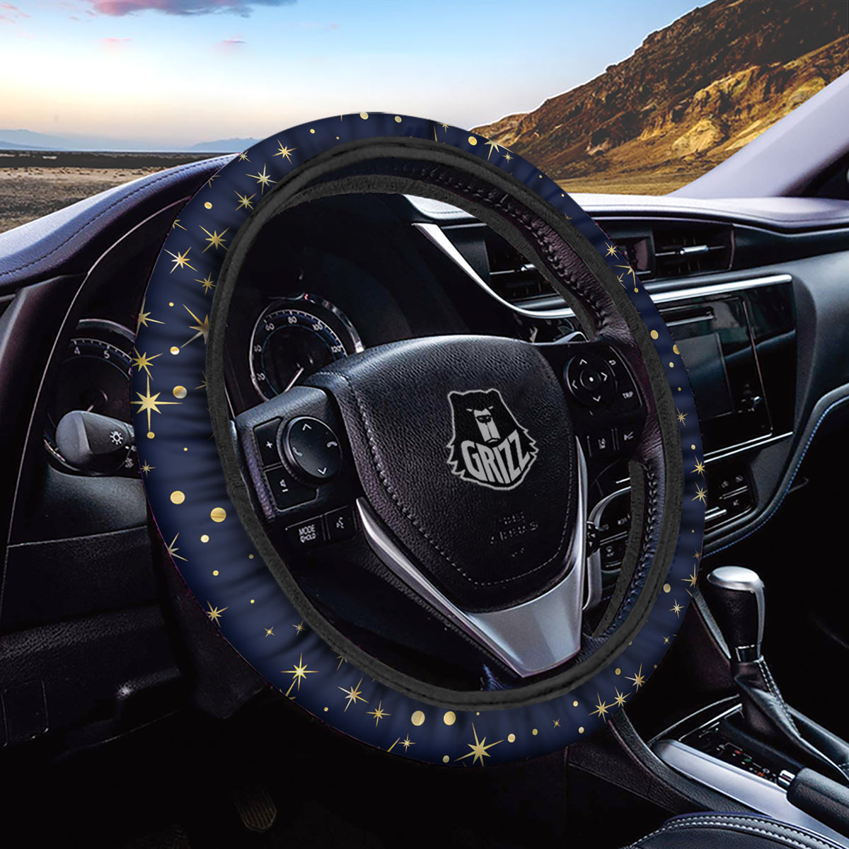 Sparkle Shiny Print Pattern Car Steering Wheel Cover-grizzshop