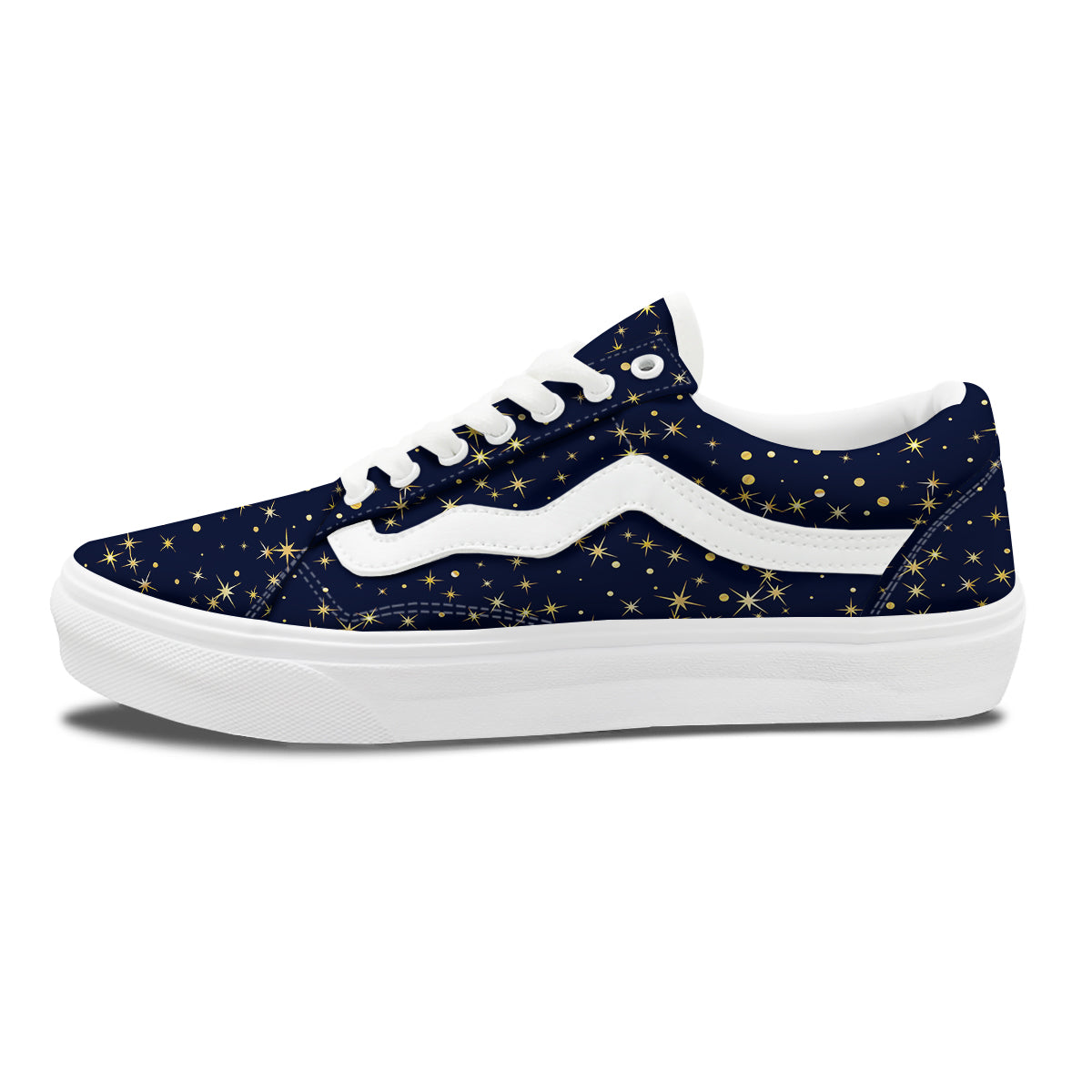 Sparkle Shiny Print Pattern Skate Shoes-grizzshop
