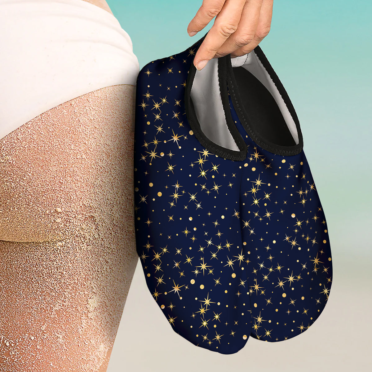Sparkle Shiny Print Pattern Water Shoes-grizzshop