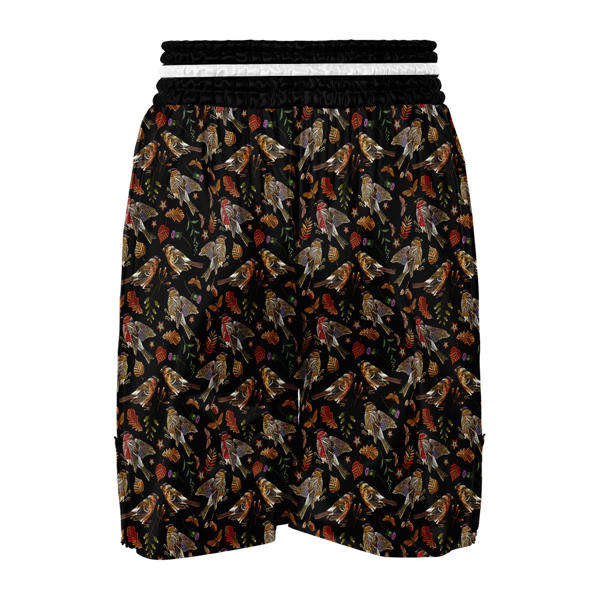 Sparrow Embroidery Print Pattern Boxing Shorts-grizzshop