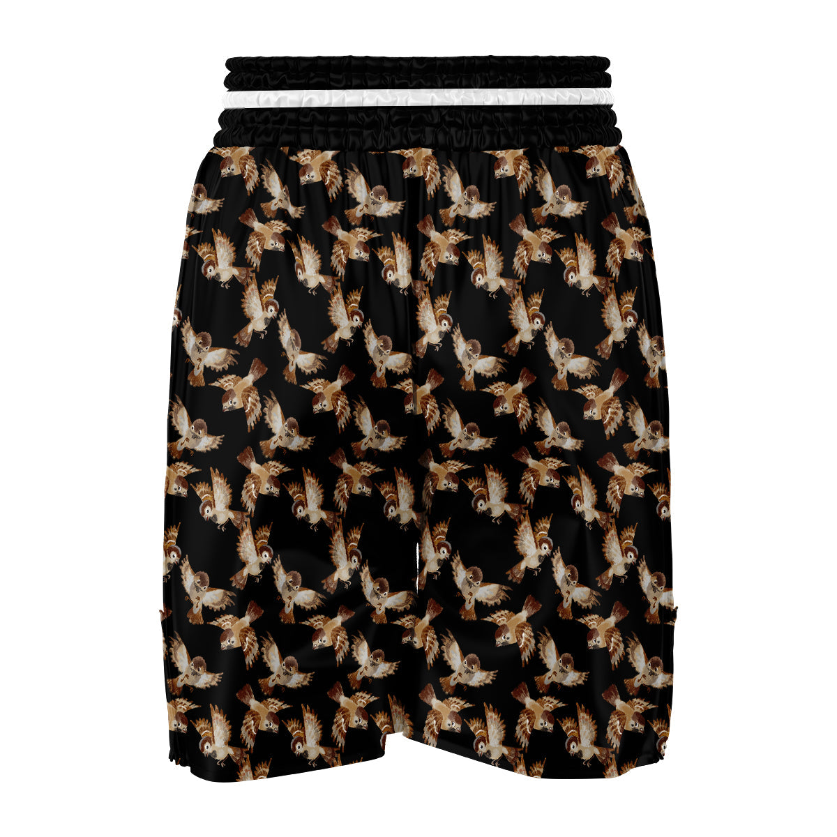 Sparrow Watercolor Print Pattern Boxing Shorts-grizzshop