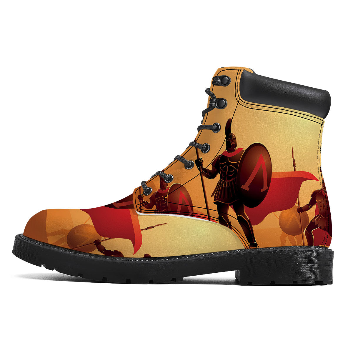 Spartan Ancient Print Boots-grizzshop