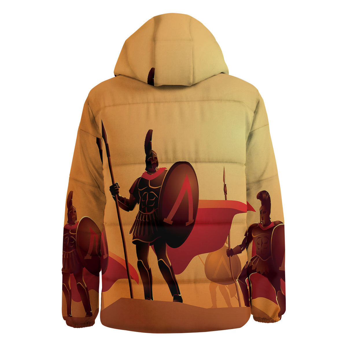 Spartan Ancient Print Down Jacket-grizzshop