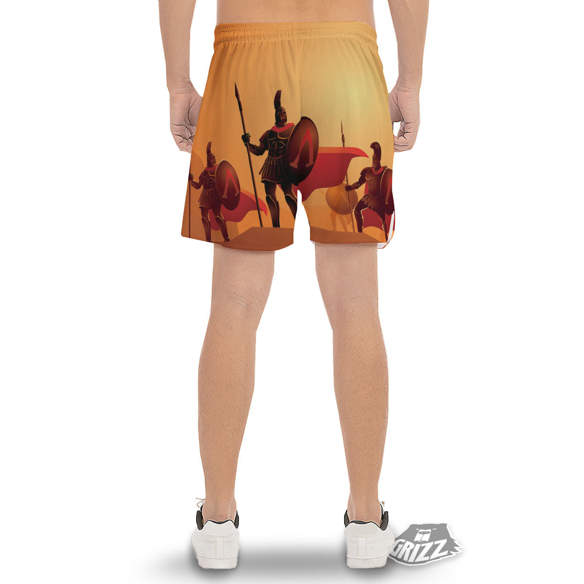 Spartan Ancient Print Men's Gym Shorts-grizzshop