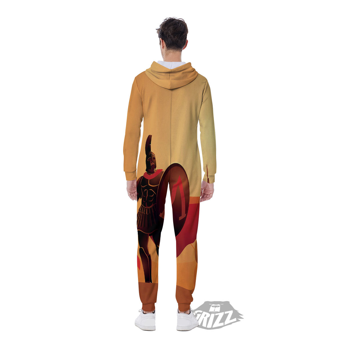 Spartan Ancient Print Men's Jumpsuit-grizzshop