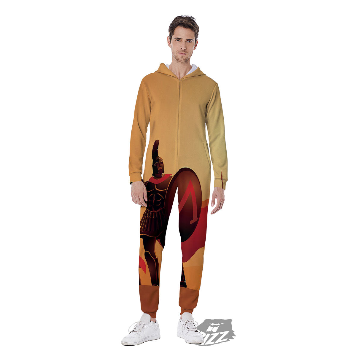 Spartan Ancient Print Men's Jumpsuit-grizzshop