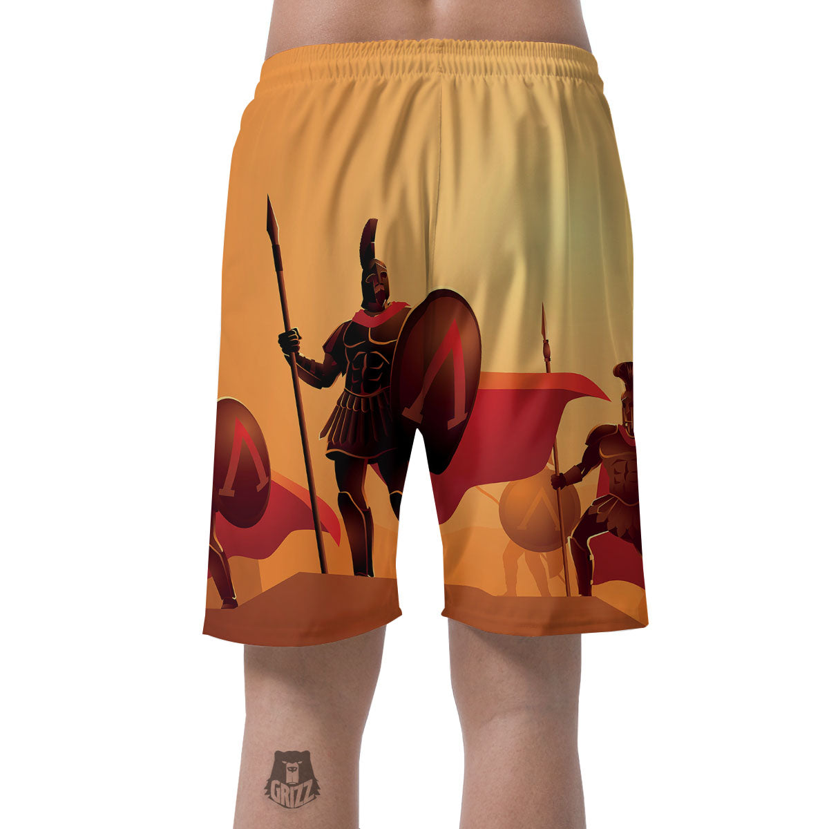 Spartan Ancient Print Men's Shorts-grizzshop