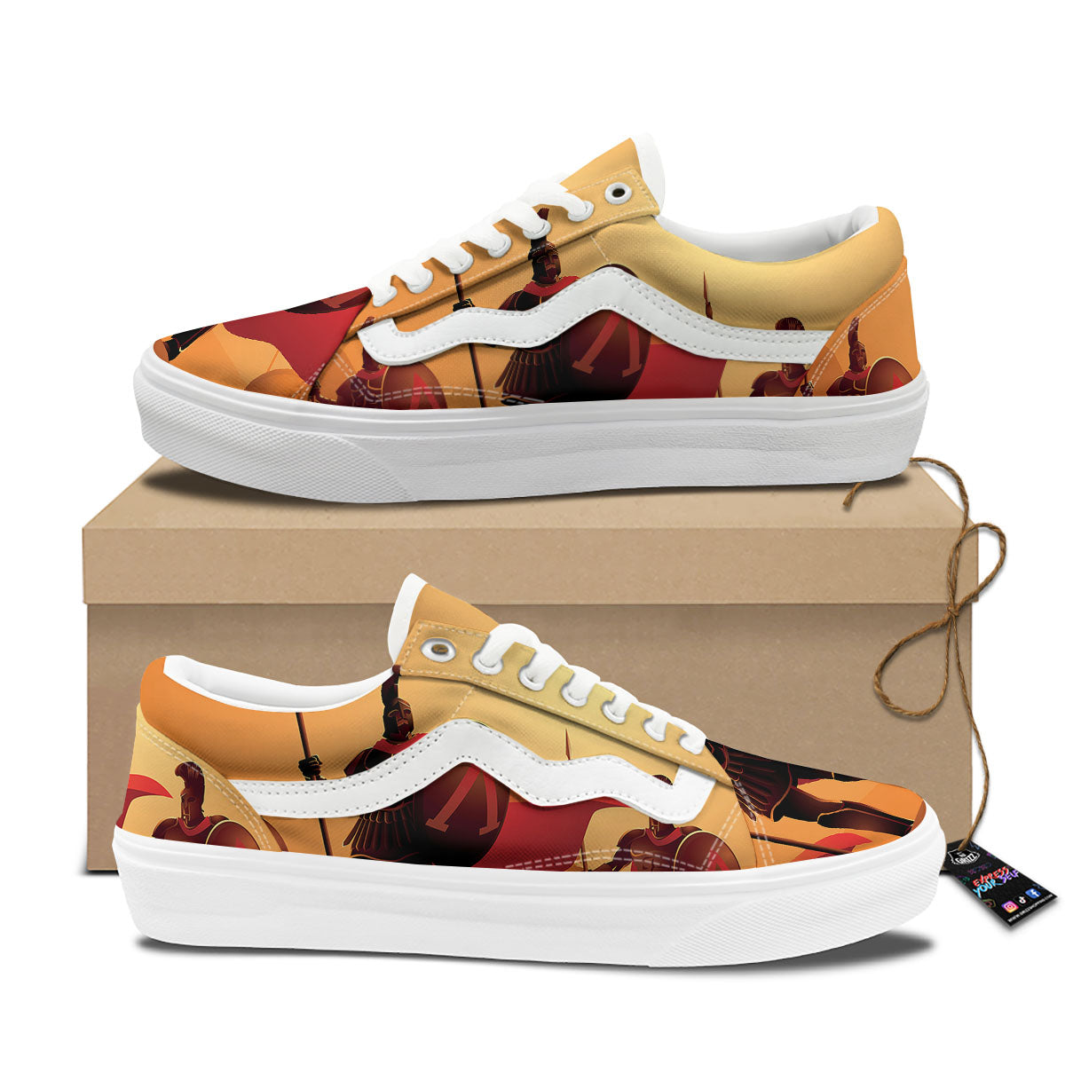 Spartan Ancient Print Skate Shoes-grizzshop