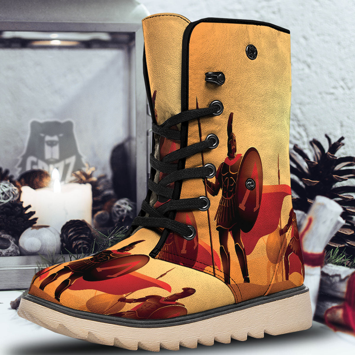 Spartan Ancient Print Snow Boots-grizzshop