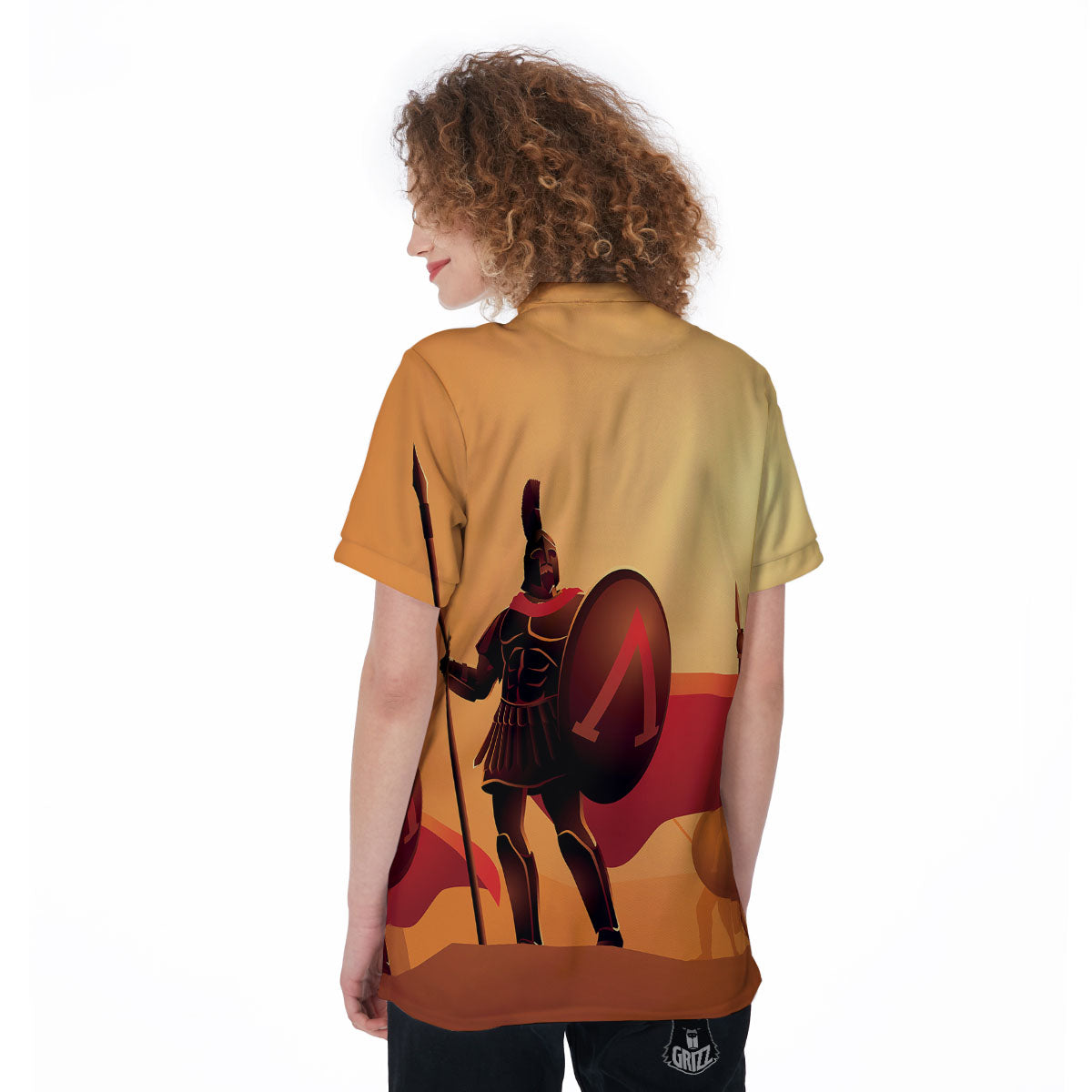 Spartan Ancient Print Women's Golf Shirts-grizzshop