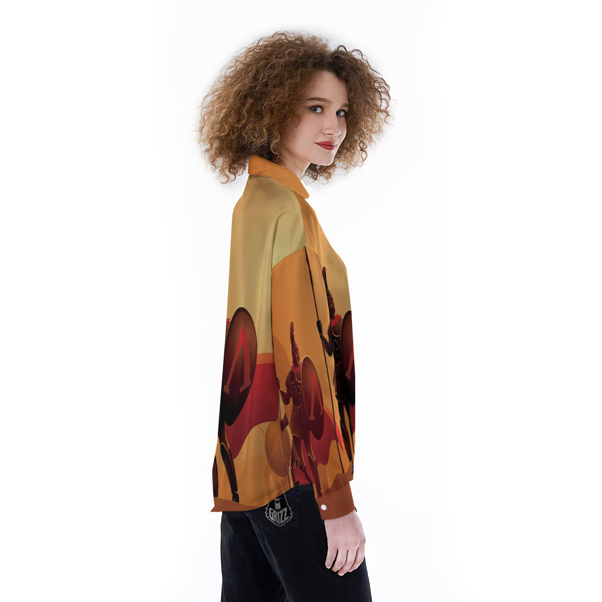 Spartan Ancient Print Women's Long Sleeve Shirts-grizzshop