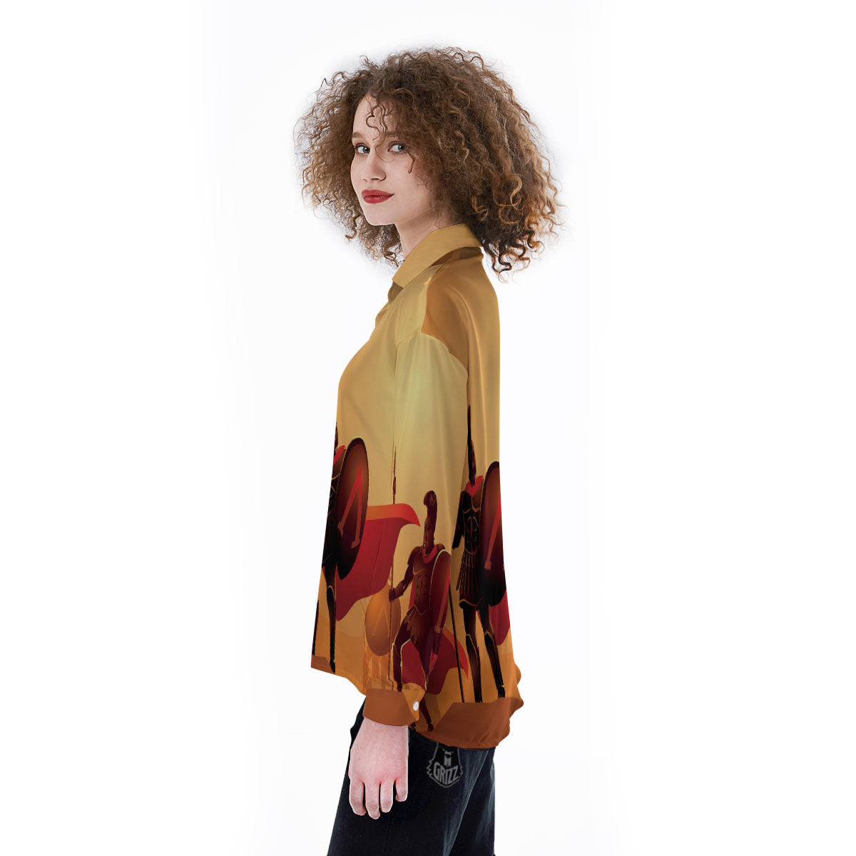 Spartan Ancient Print Women's Long Sleeve Shirts-grizzshop
