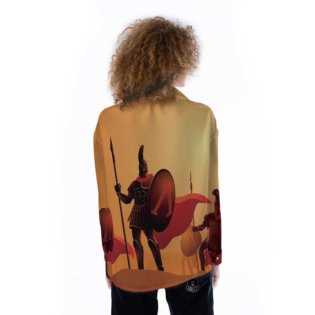 Spartan Ancient Print Women's Long Sleeve Shirts-grizzshop