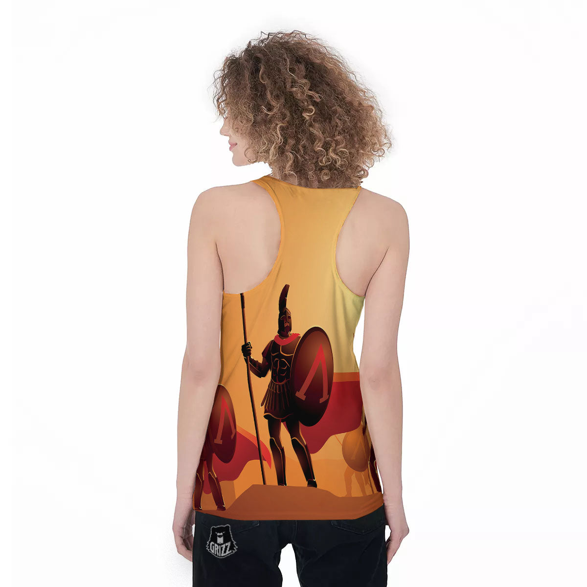 Spartan Ancient Print Women's Racerback Tank Top-grizzshop