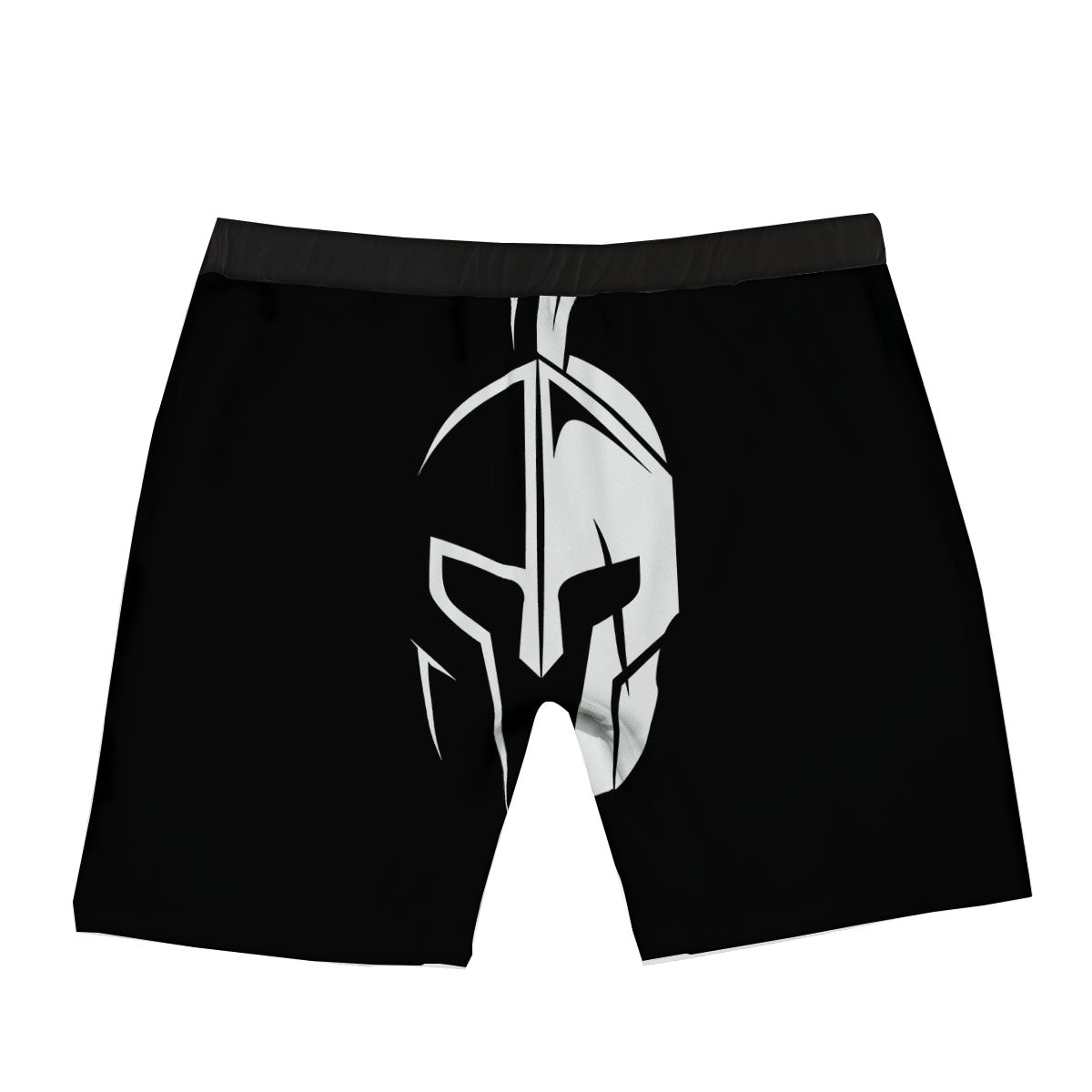 Spartan Helmet White And Black Print Boxer Briefs-grizzshop
