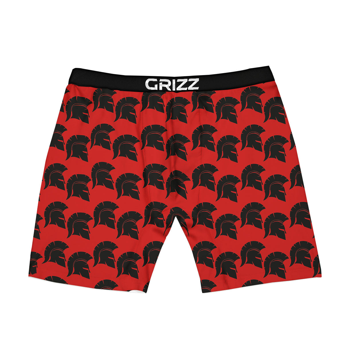 Spartan Red And Black Print Pattern Boxer Briefs-grizzshop