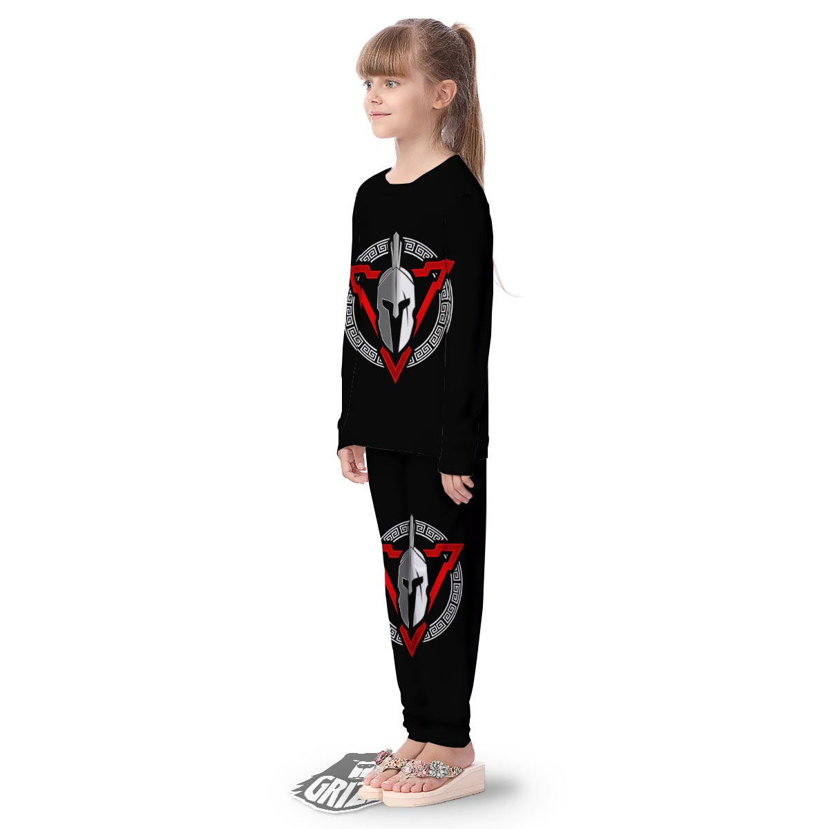 Spartan Red And White Print Kid's Pajamas-grizzshop