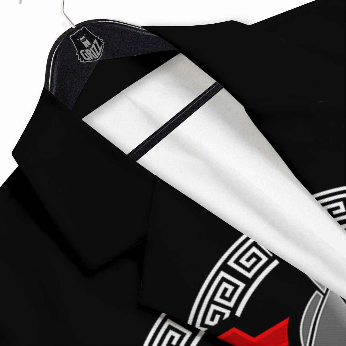 Spartan Red And White Print Men's Sport Coat-grizzshop