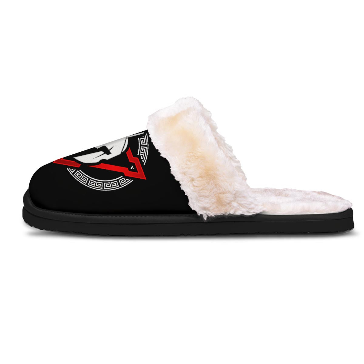 Spartan Red And White Print Slippers-grizzshop