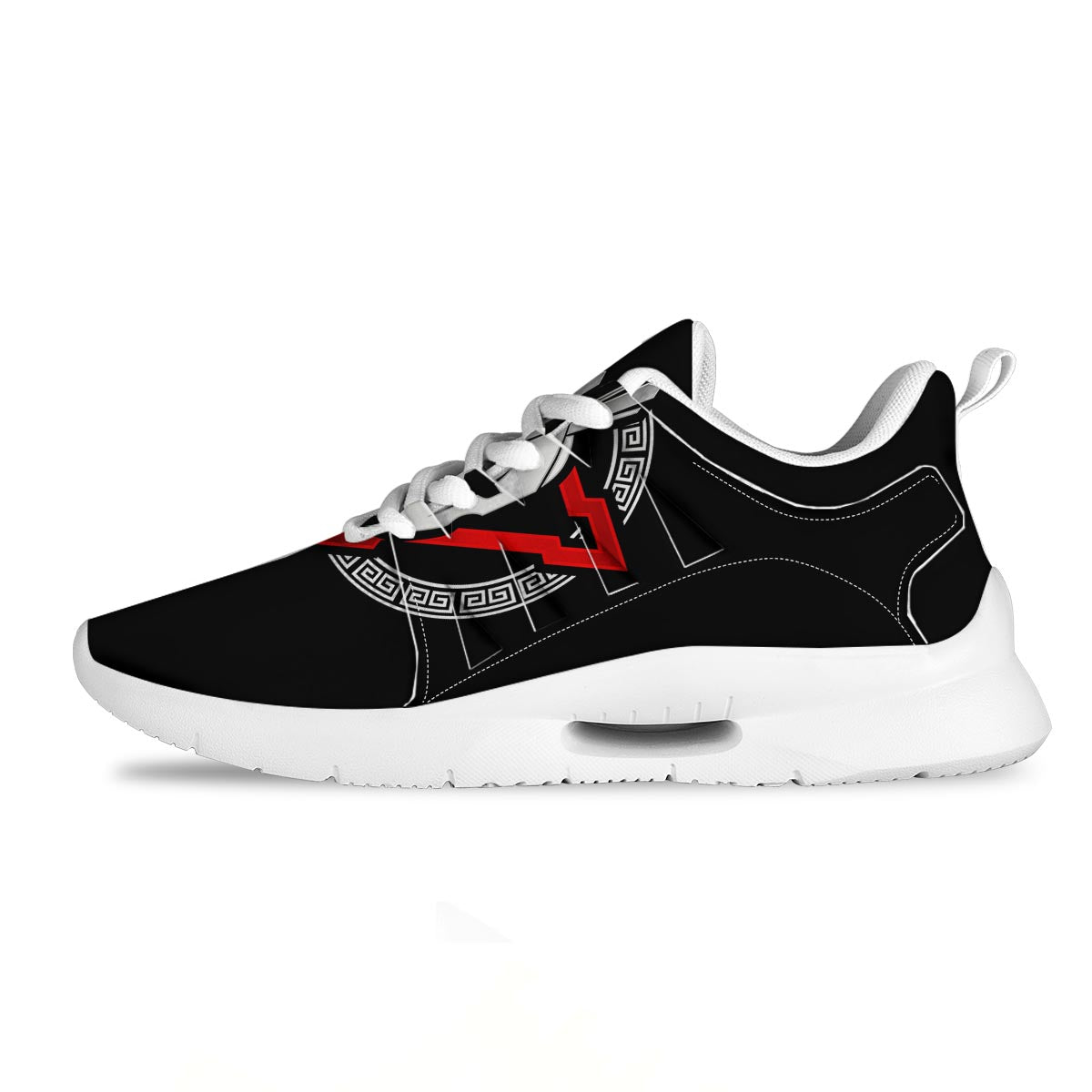 Spartan Red And White Print Tennis Shoes-grizzshop