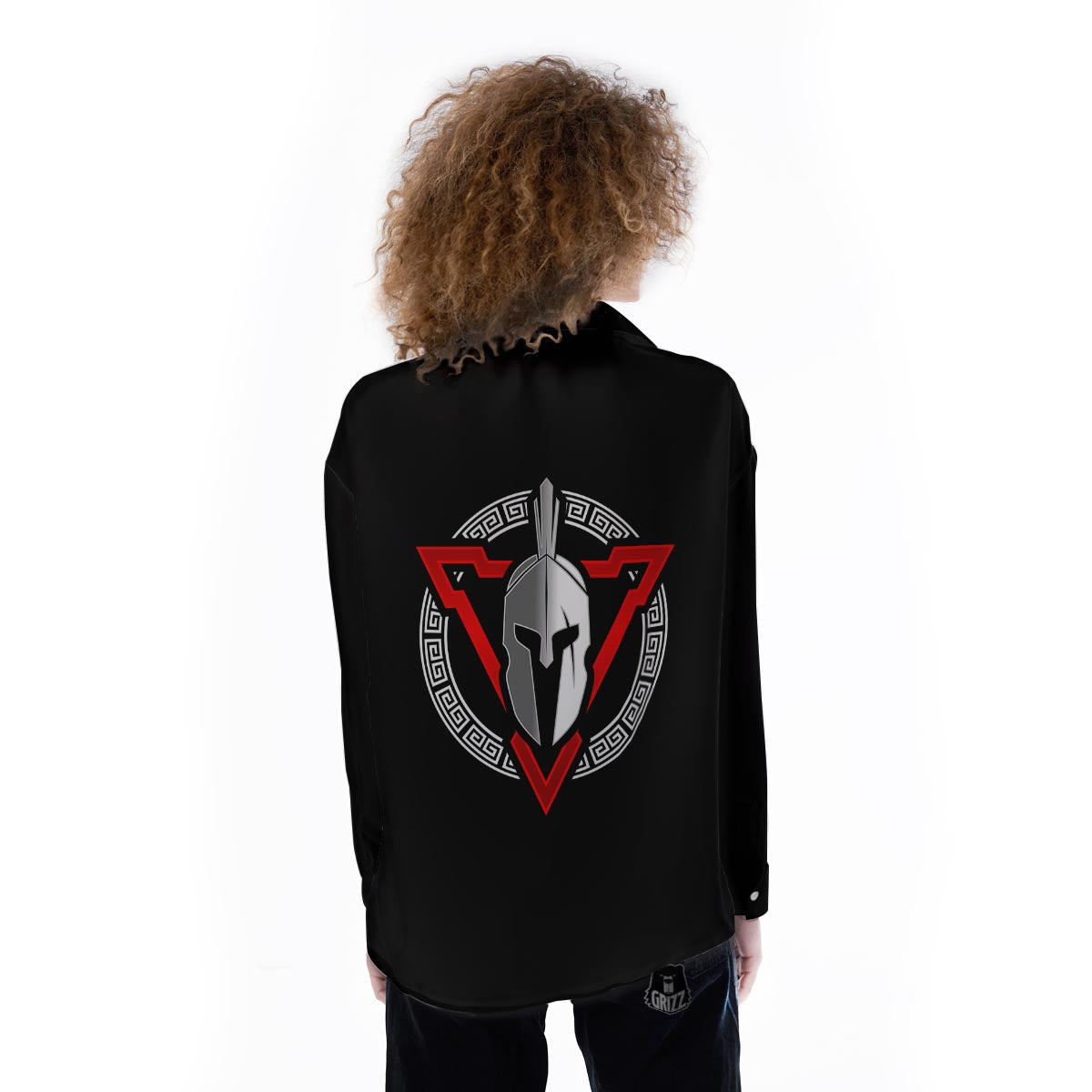Spartan Red And White Print Women's Long Sleeve Shirts-grizzshop
